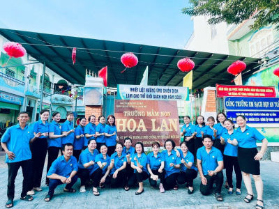 CĐCS Trường MN Hoa Lan tiếp tục thực hiện theo Công văn số 80/LĐLĐ về việc tiếp tục hưởng ứng phong trào mặc áo xanh Công đoàn vào thứ Ba hàng tuần.